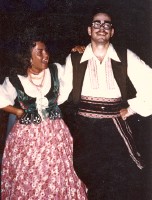 Dick Oakes, Bonnie Wnuk, 1959, Bonnie-Polish costume, Dick-Serbian costume.