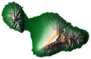 Maui Relief Map