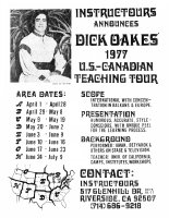 Dick Oakes' Instructours Letter